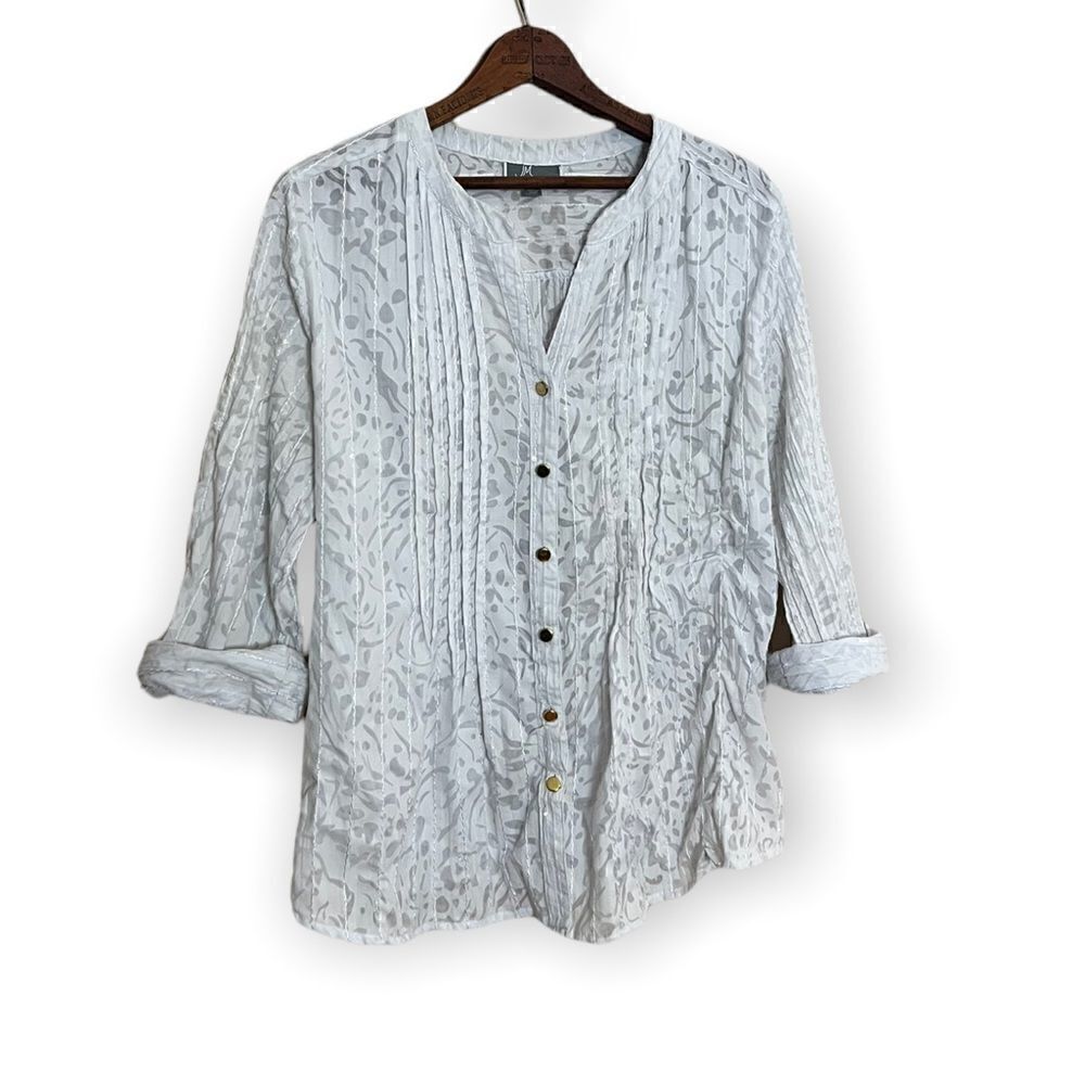 JM Collection Cotton Blend Button Down Shirt